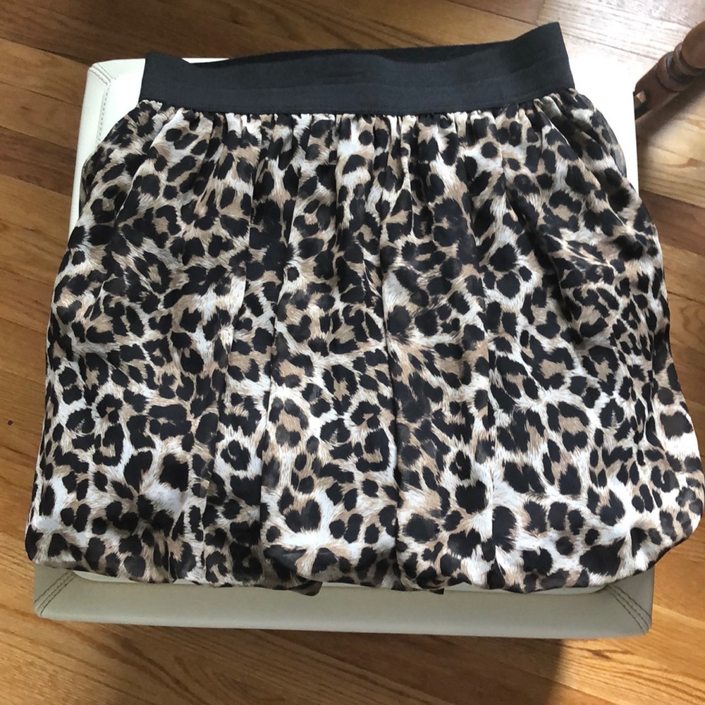 Leopard printed skirt.